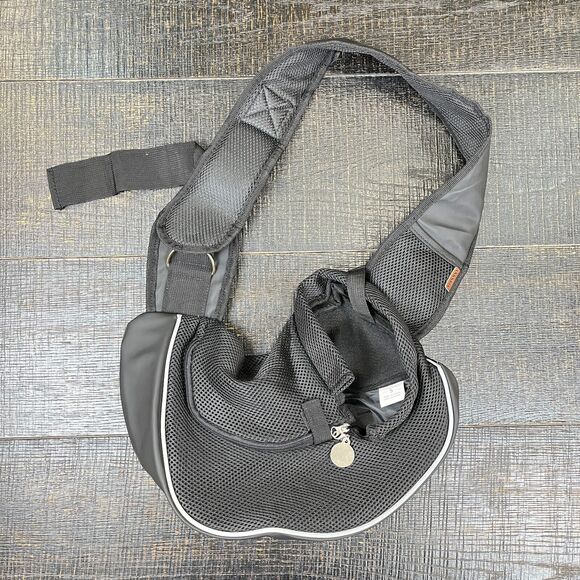 Yudodo Black Breathable Mesh Travel Safe Carrier Sling Bag Men's Size S - Picture 1 of 6